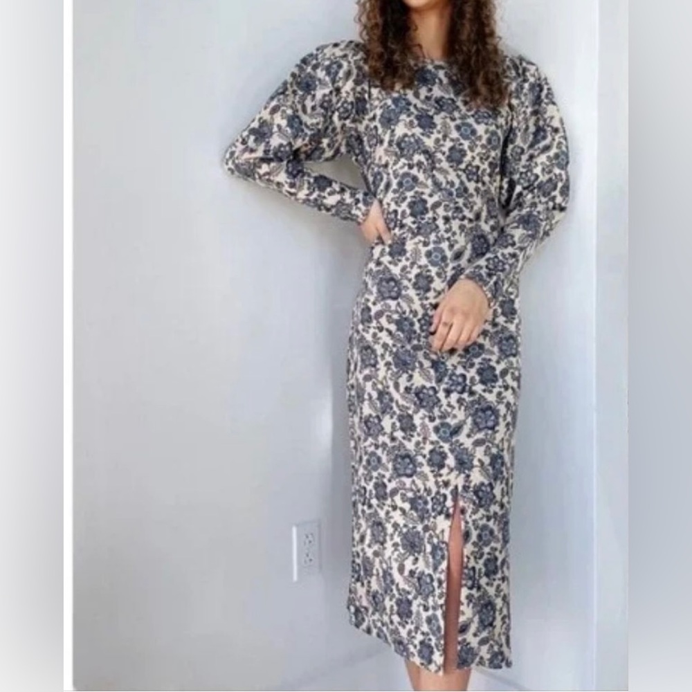 Moon River midi corduroy navy and beige dress (never worn)